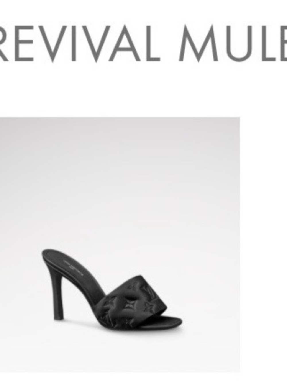 Louis Vuitton Black Quilted Revival High-Heel Mule